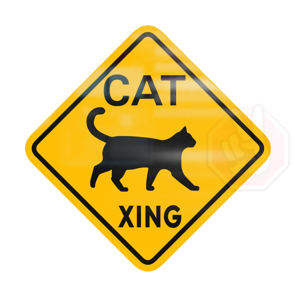 Cat Crossing (Xing) Custom Hype Sign Yellow And Black